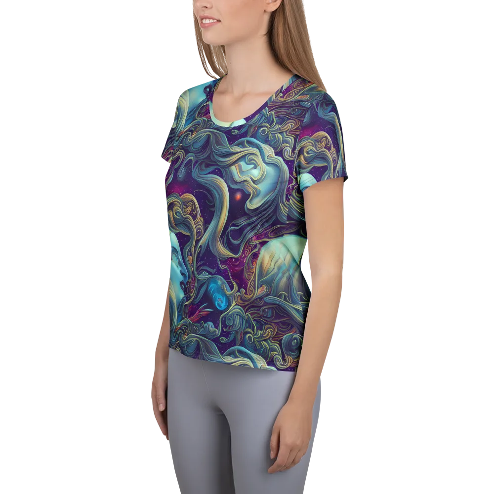 Stellar Waves on Women's Athletic T-Shirt — Left