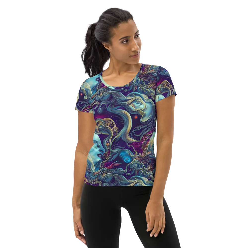 Stellar Waves on Women's Athletic T-Shirt — Front