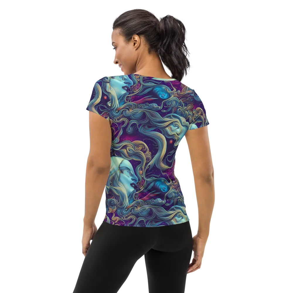 Stellar Waves on Women's Athletic T-Shirt — Back