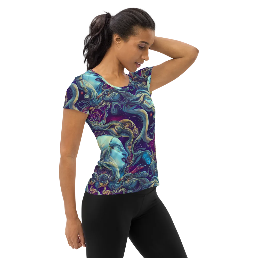 Stellar Waves on Women's Athletic T-Shirt — Right