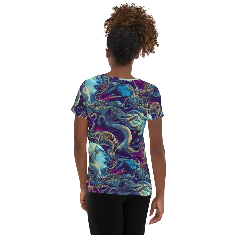 Stellar Waves on Women's Athletic T-Shirt — Back
