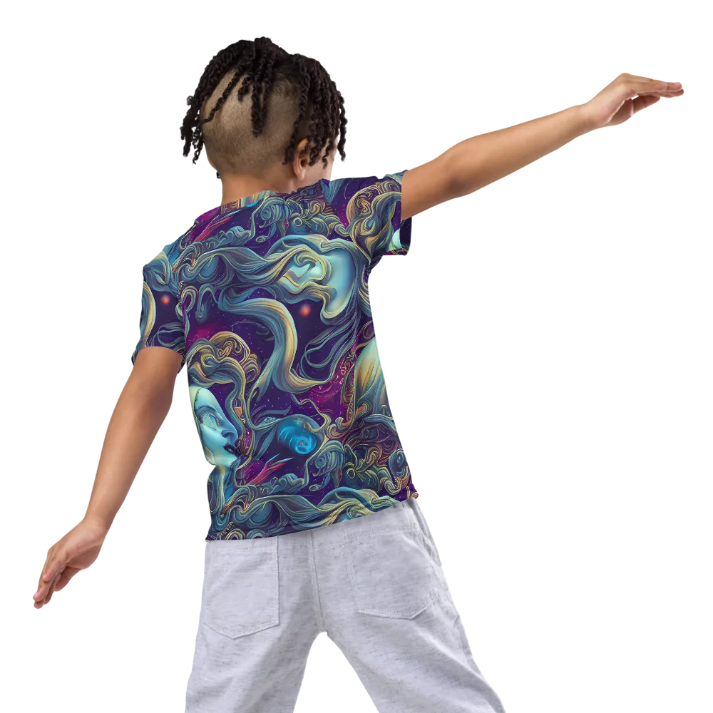 Stellar Waves on Kids Crew Neck T-Shirt — Back