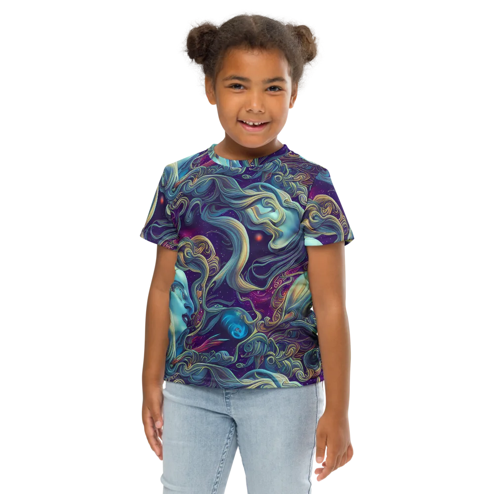 Stellar Waves on Kids Crew Neck T-Shirt — Front