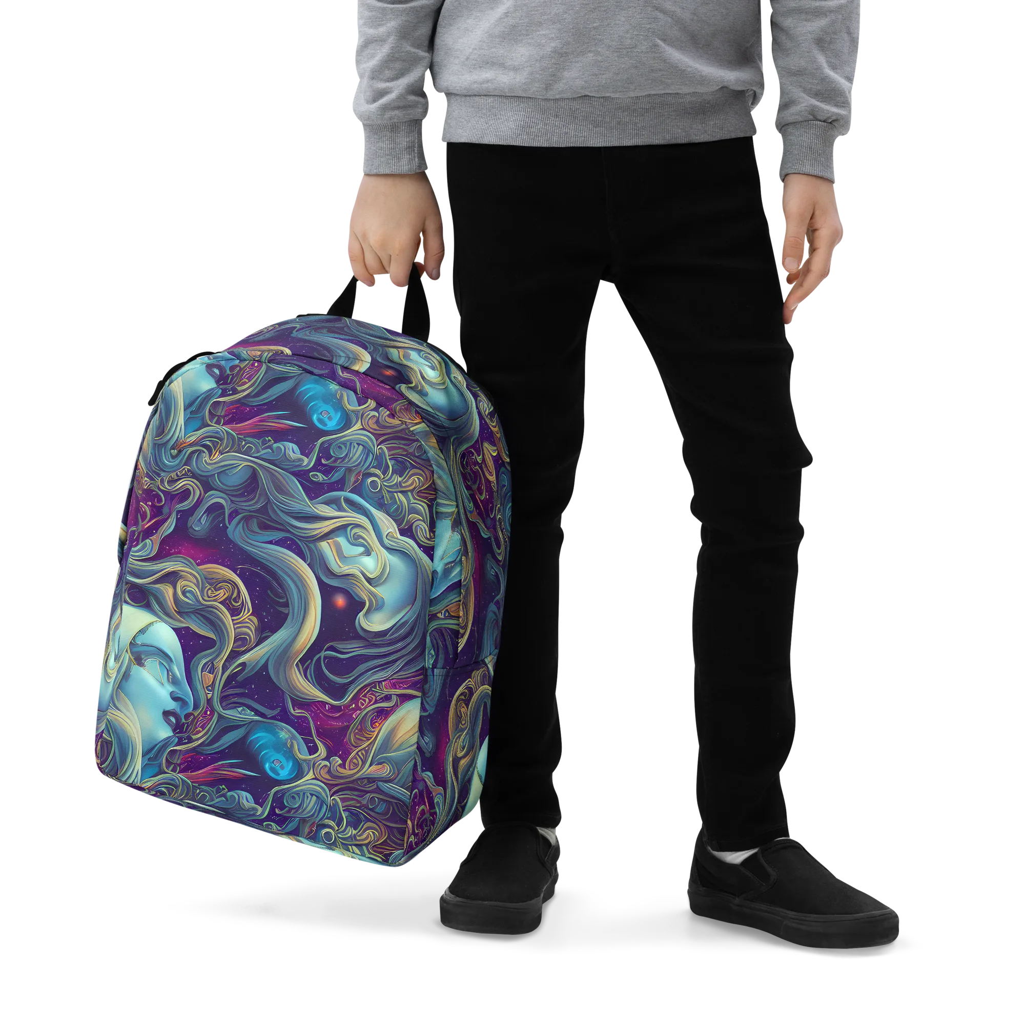 Stellar Waves on Minimalist Backpack — Zoomed-in