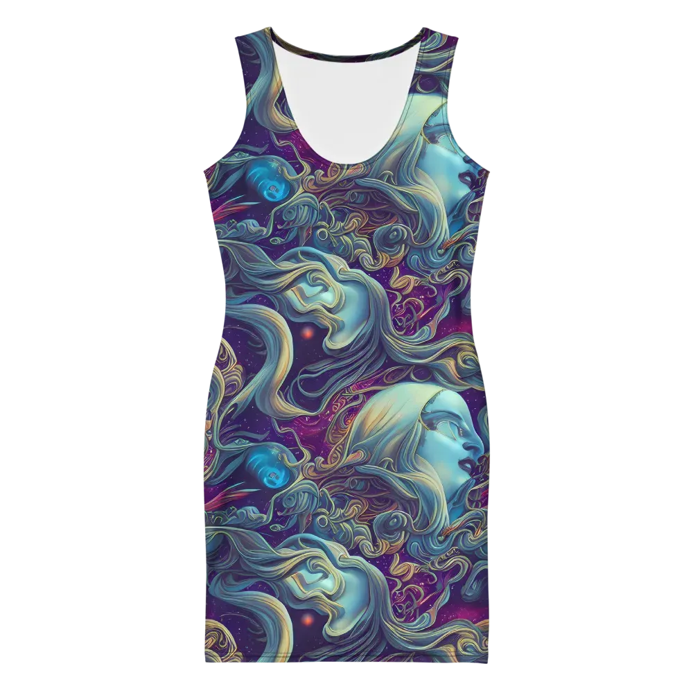 Stellar Waves on Bodycon Dress — Front