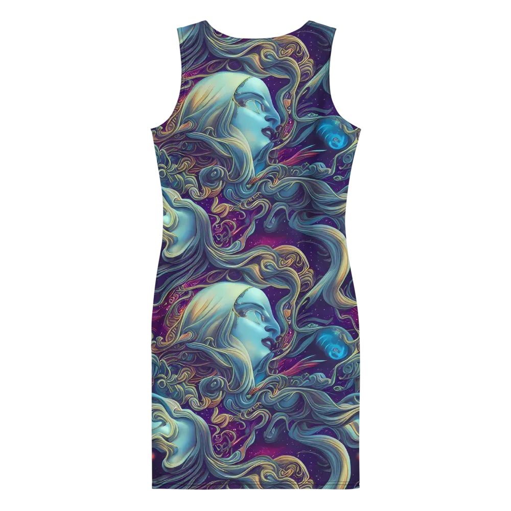 Stellar Waves on Bodycon Dress — Back