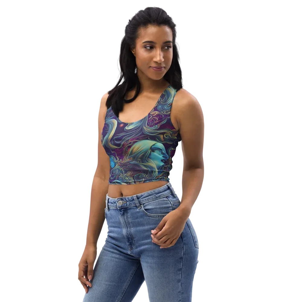 Stellar Waves on Crop Top — Left Front