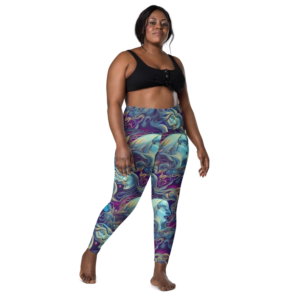 Stellar Waves on Leggings with Pockets — Front