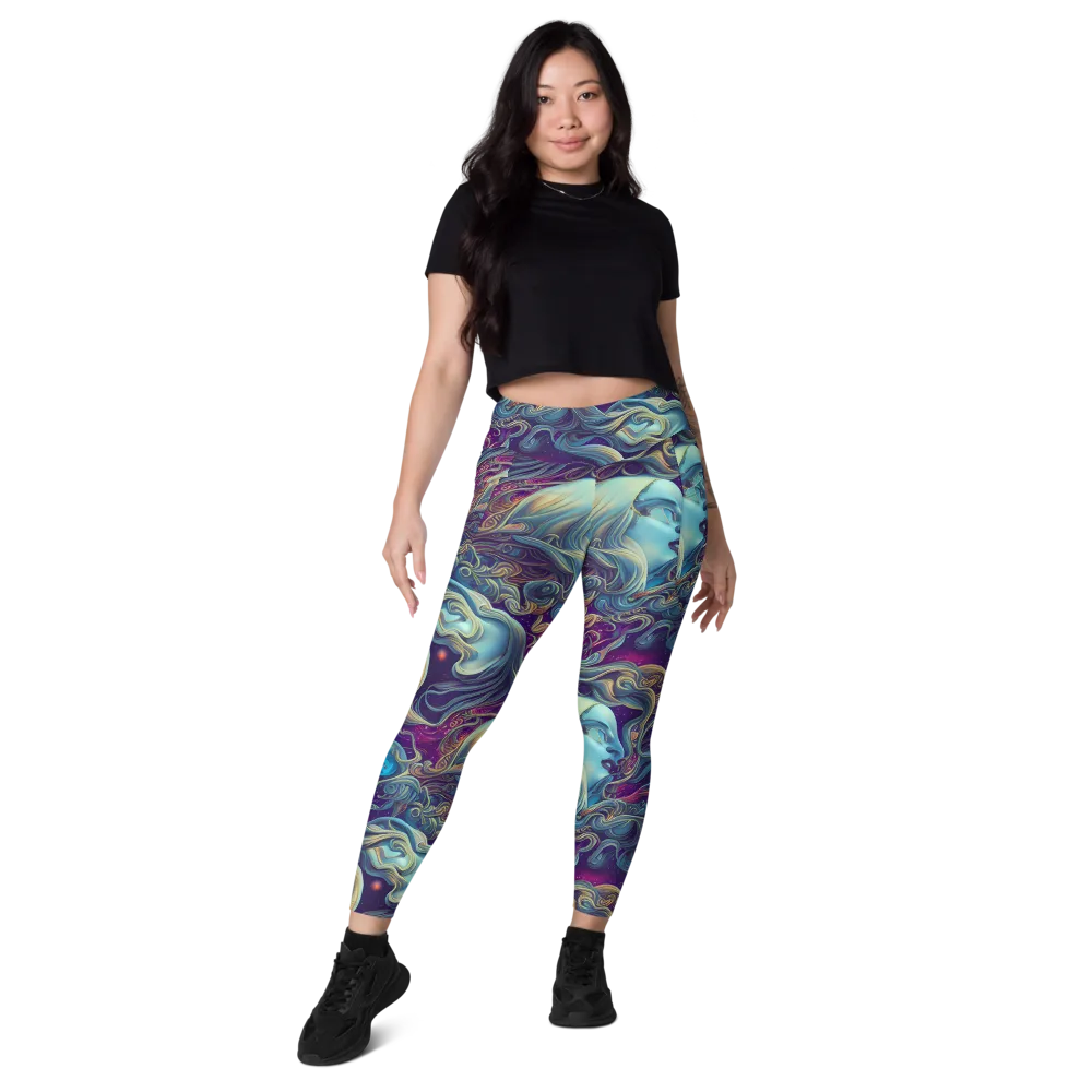 Stellar Waves on Leggings with Pockets — Front