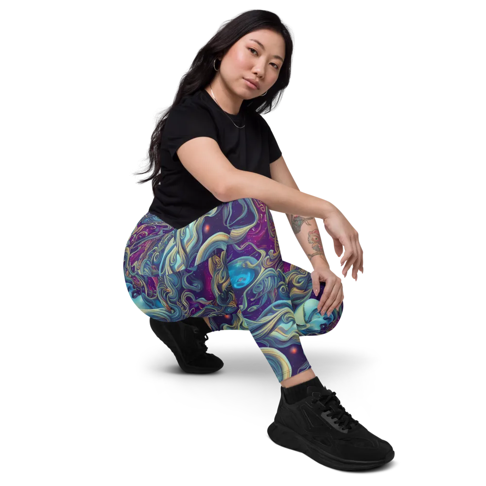 Stellar Waves on Leggings with Pockets — Right Front