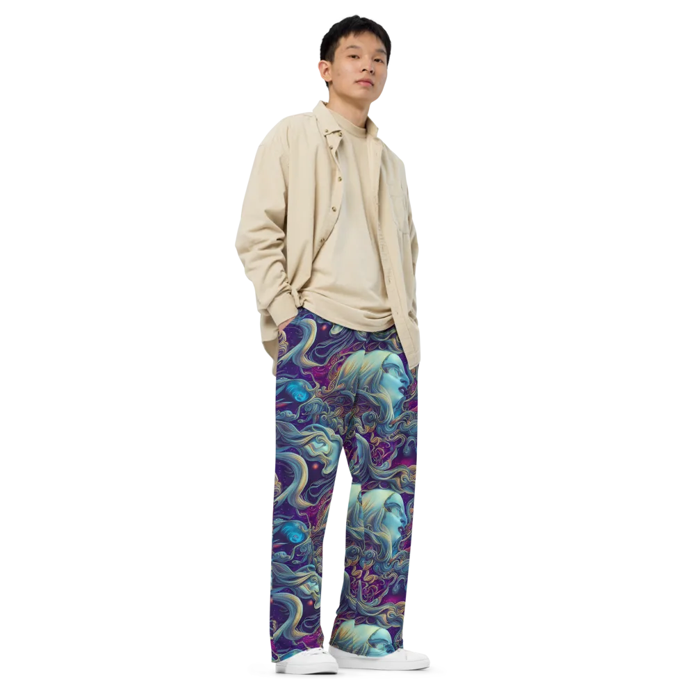 Stellar Waves on Wide-Leg Pants — Right Front