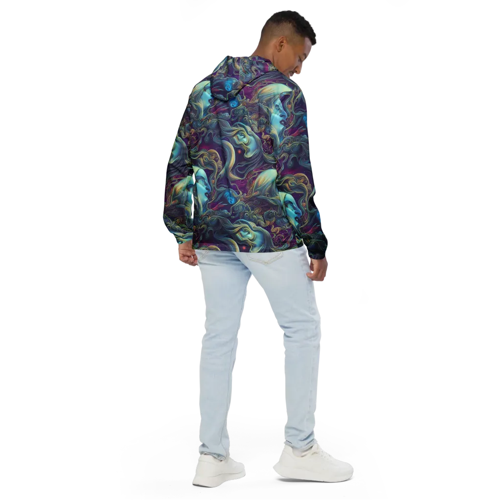 Stellar Waves on Men's Windbreaker — Back