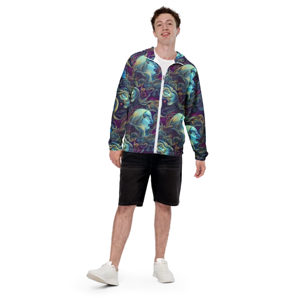 Stellar Waves on Men's Windbreaker — Front