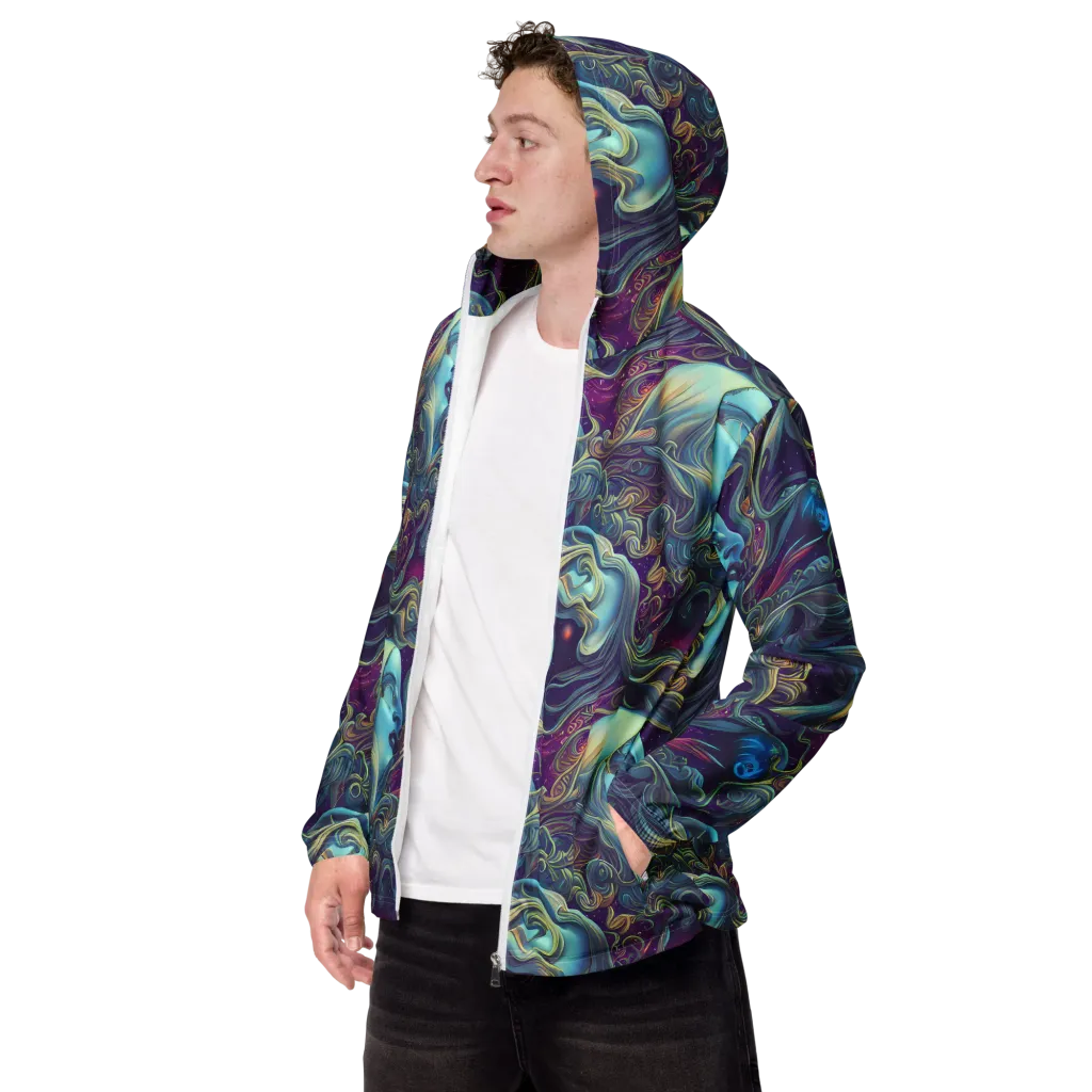 Stellar Waves on Men's Windbreaker — Left Front