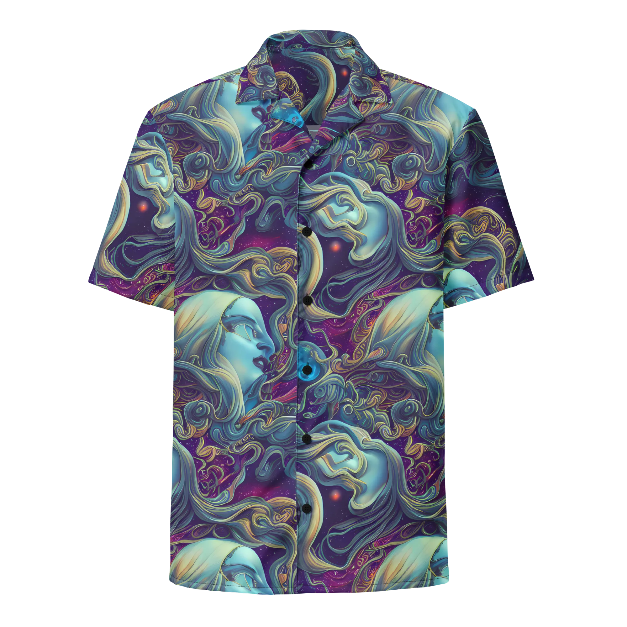 Stellar Waves on Button Shirt — Front