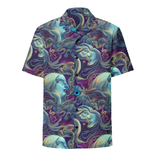 Stellar Waves on a Button Shirt