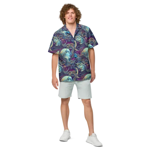 Stellar Waves on a Button Shirt