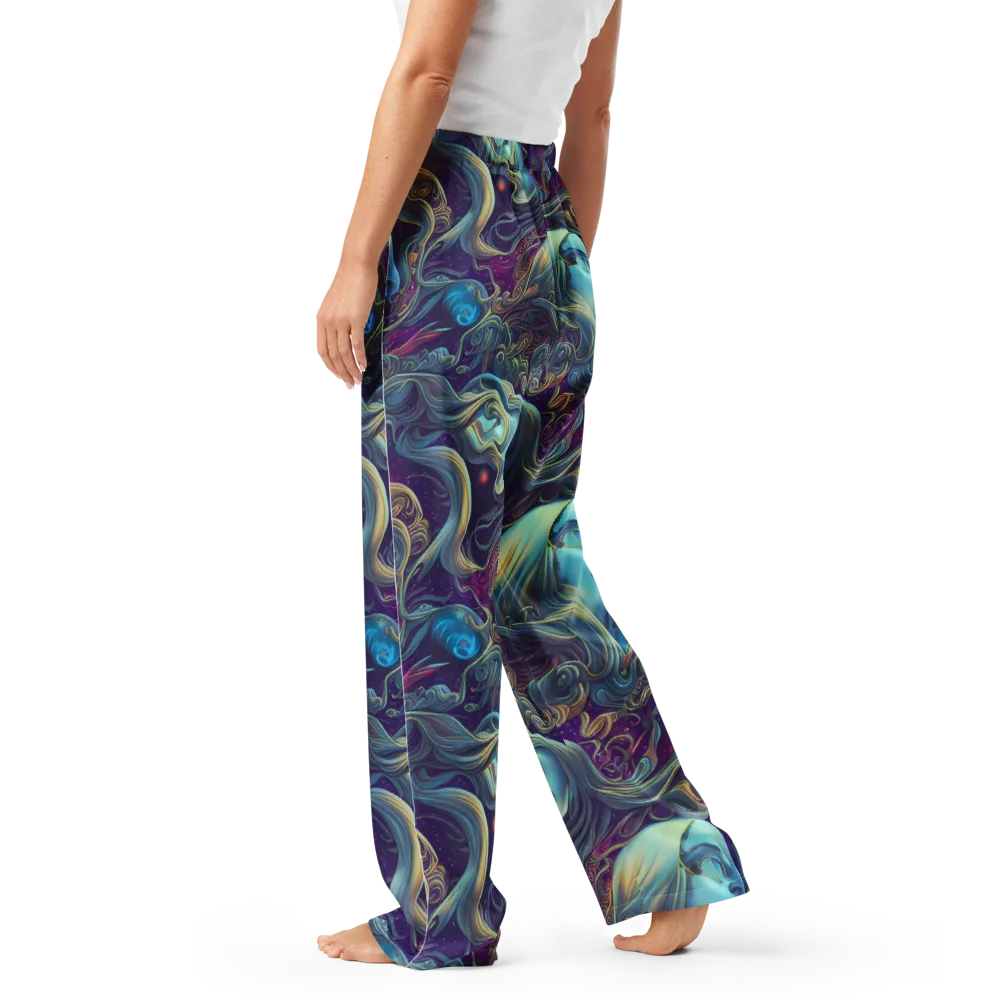 Stellar Waves on Women's Pajama Pants — Left