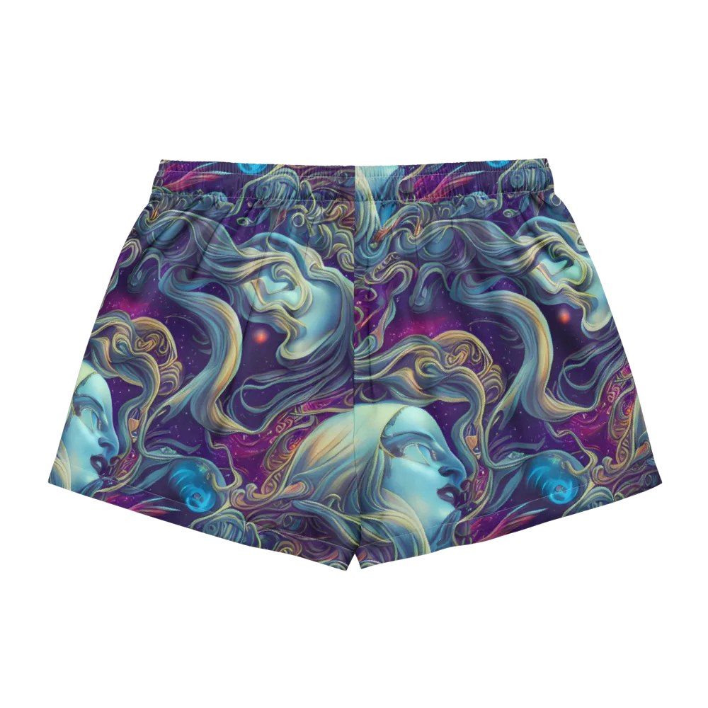 Stellar Waves on Women's Pajama Shorts — Back