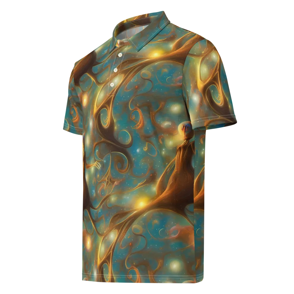 Starry Driftwood on Men's Slim Fit Polo Shirt — Left Front