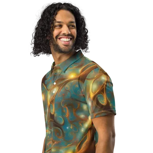 Starry Driftwood on a Men's Slim Fit Polo Shirt