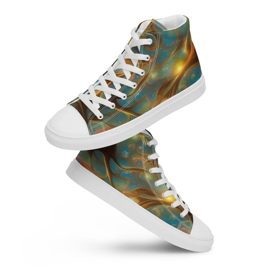 Starry Driftwood on Men's High Top Canvas Shoes — Front