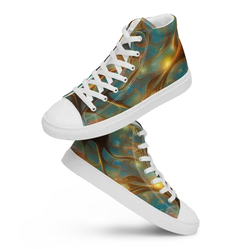 Starry Driftwood on a Men's High Top Canvas Shoes