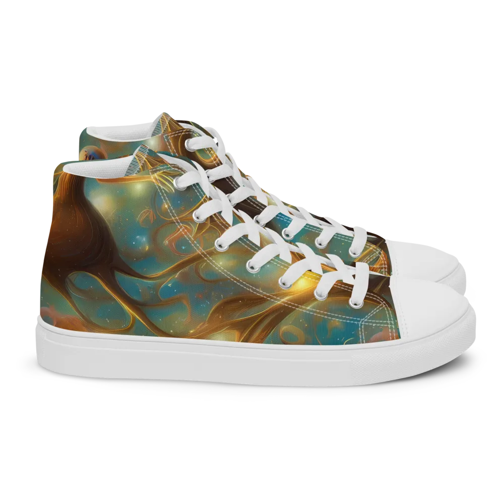Starry Driftwood on Women's High Top Canvas Shoes — Right