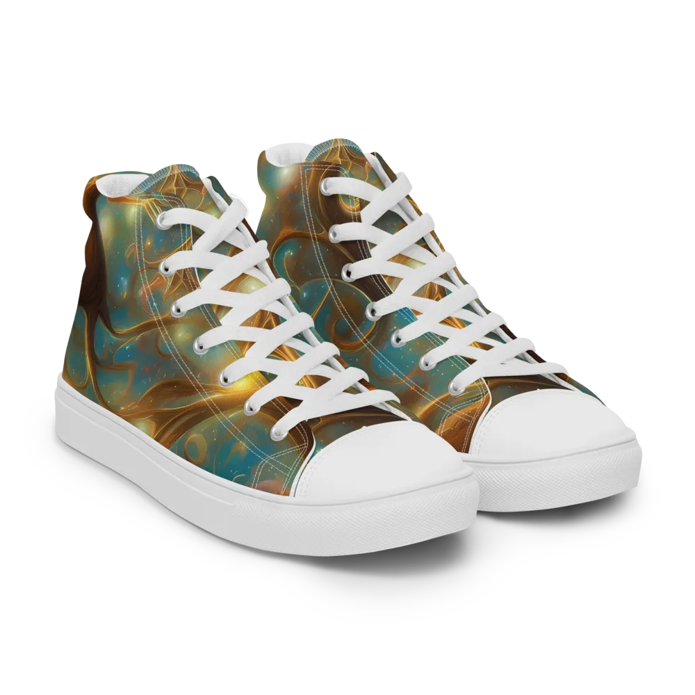 Starry Driftwood on Women's High Top Canvas Shoes — Right Front