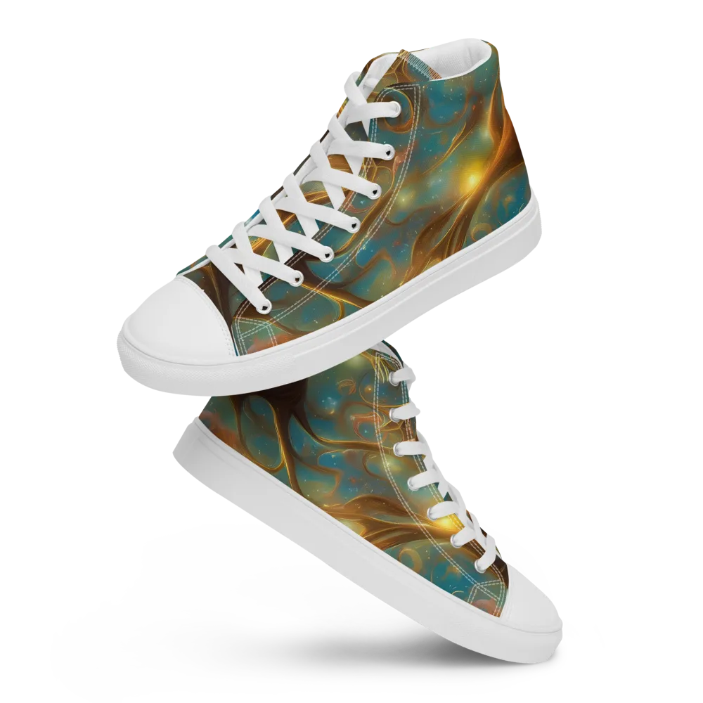 Starry Driftwood on Women's High Top Canvas Shoes — Front