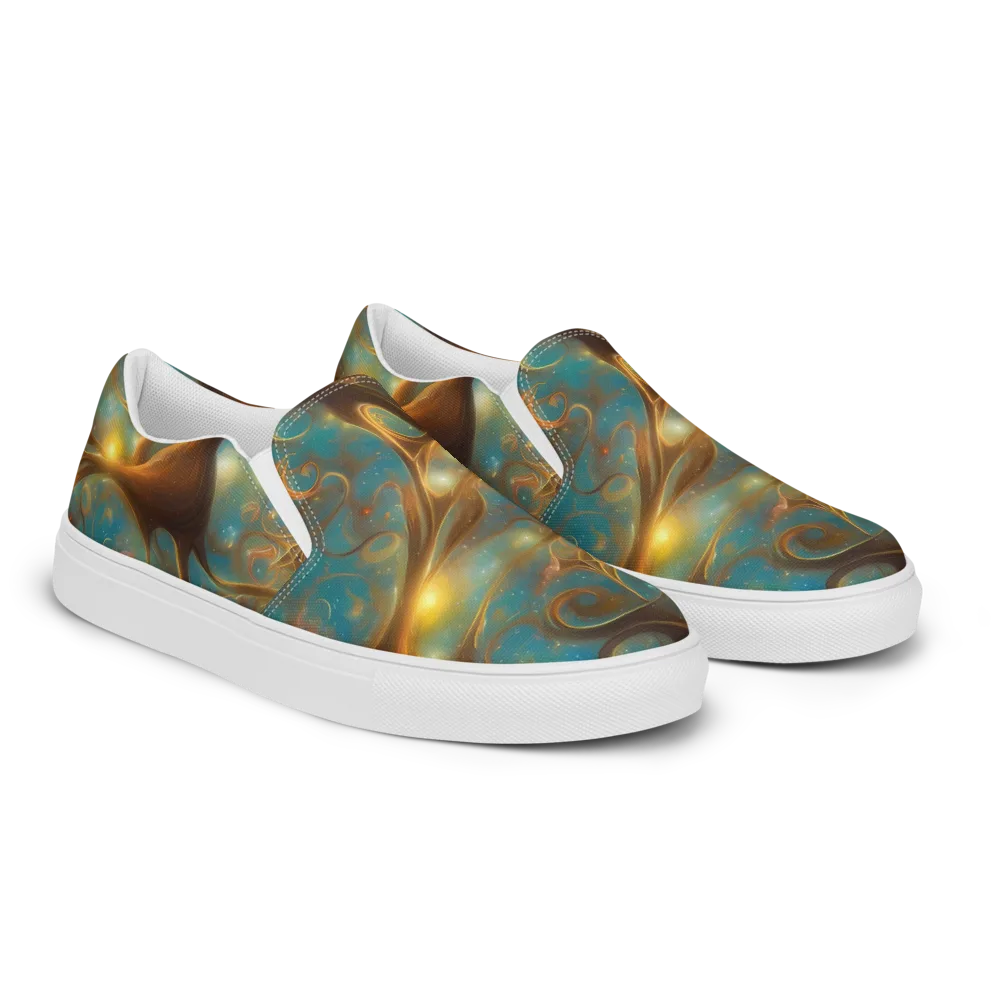 Starry Driftwood on Men's Slip-On Canvas Shoes — Right Front