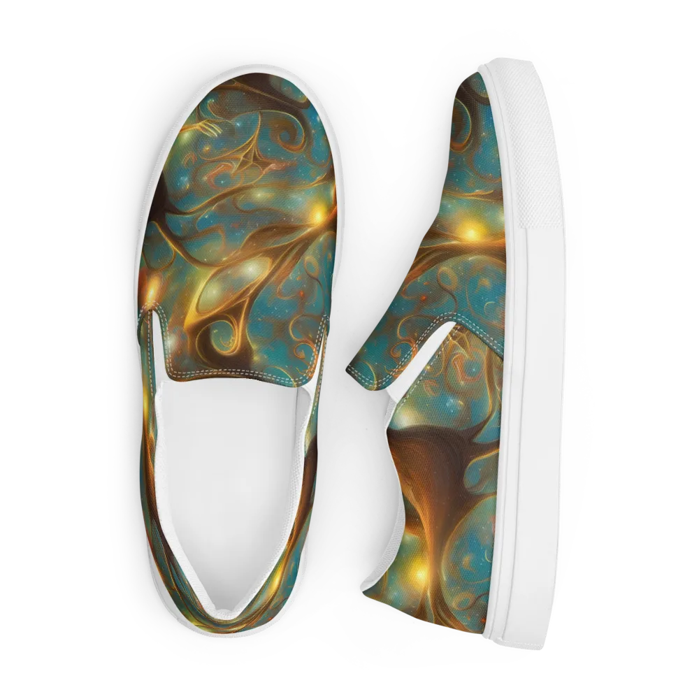 Starry Driftwood on Men's Slip-On Canvas Shoes — Front