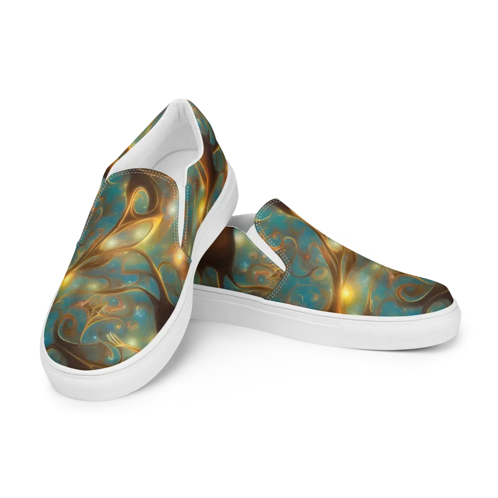 Starry Driftwood on Women's Slip-On Canvas Shoes — Left Front