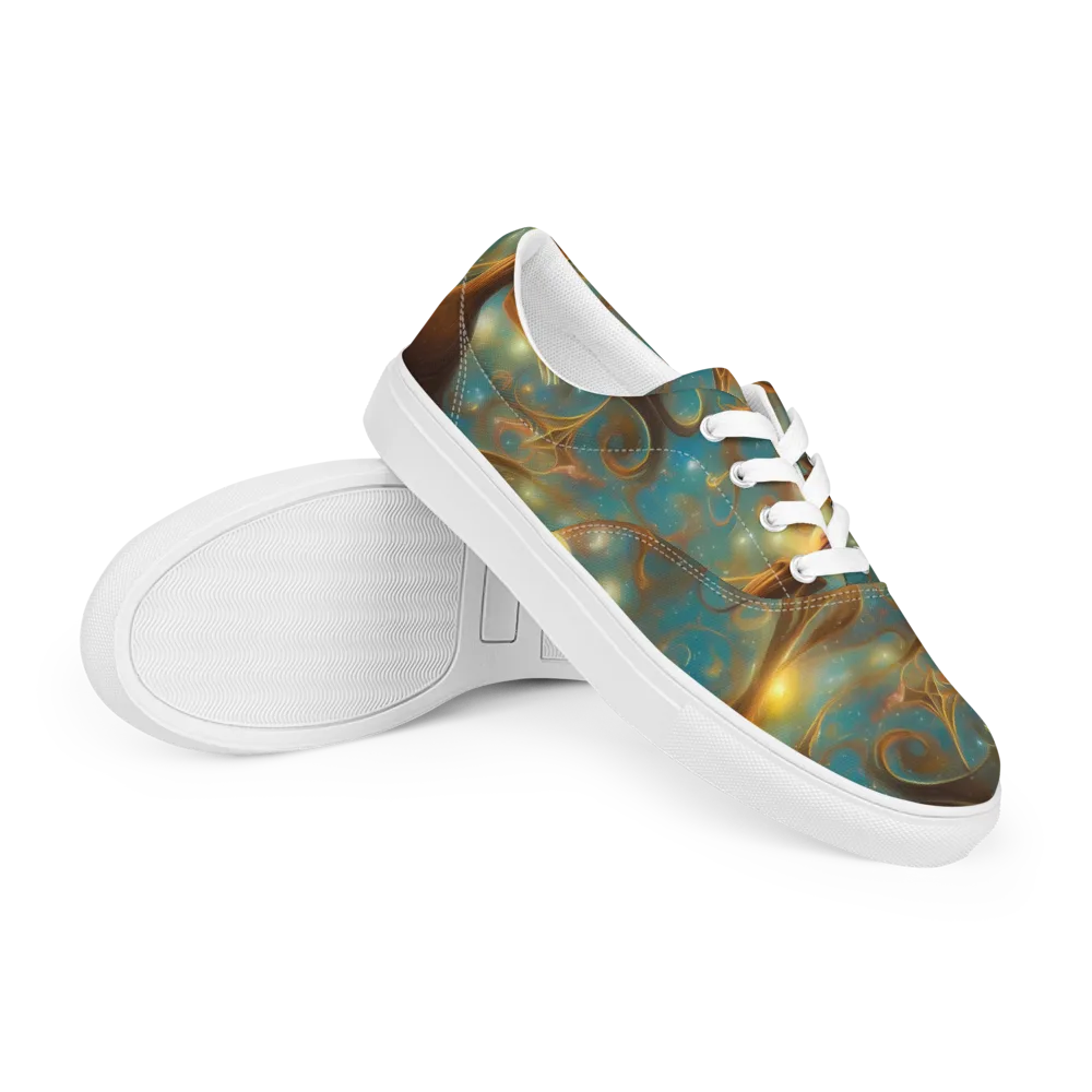 Starry Driftwood on Men's Lace-Up Canvas Shoes — Right Front