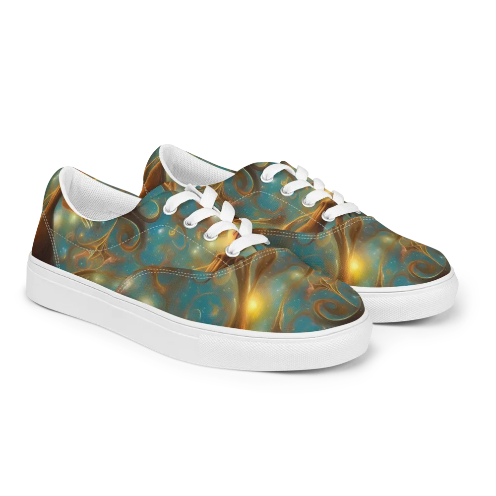 Starry Driftwood on Men's Lace-Up Canvas Shoes — Right Front