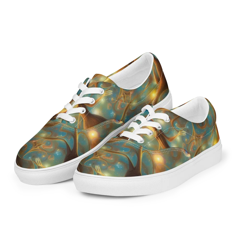 Starry Driftwood on Men's Lace-Up Canvas Shoes — Left Front