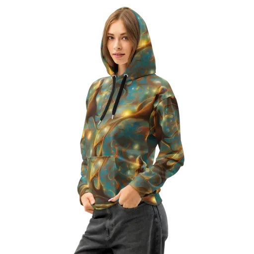 Starry Driftwood on a Cotton Hoodie