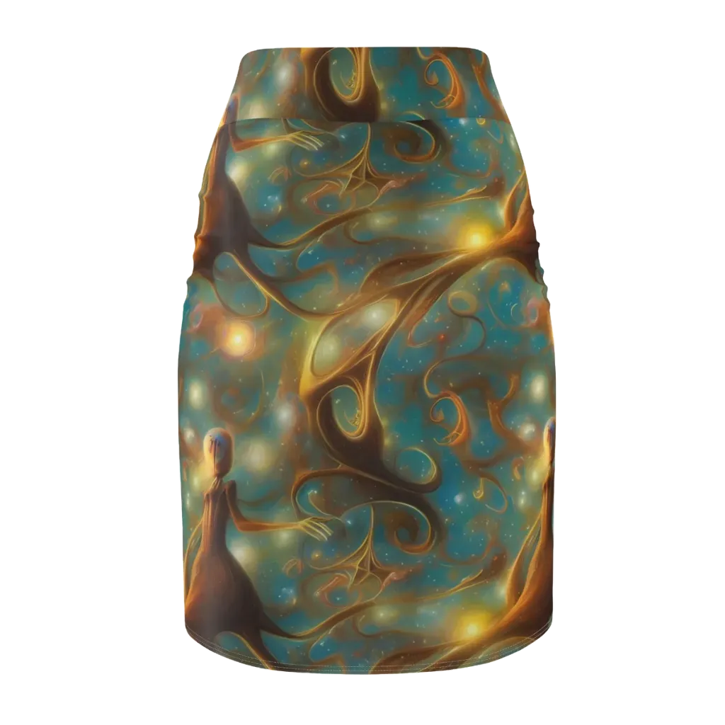 Starry Driftwood on Pencil Skirt — Back