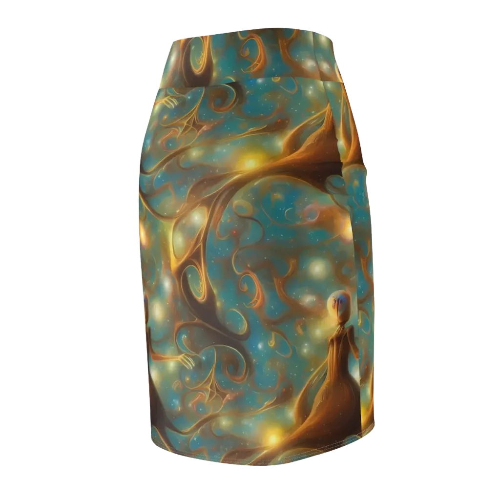 Starry Driftwood on Pencil Skirt — Back Side