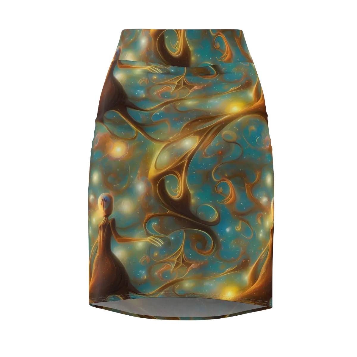 Starry Driftwood on Pencil Skirt — Front