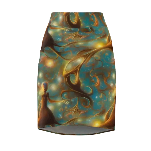 Starry Driftwood on a Pencil Skirt