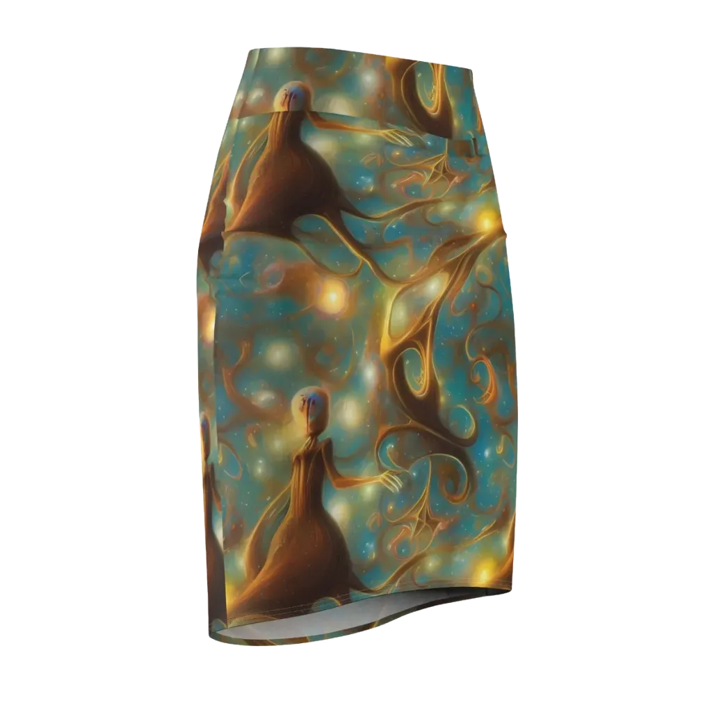 Starry Driftwood on Pencil Skirt — Front Side