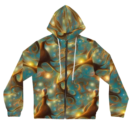 Starry Driftwood on a Women's Full-Zip Hoodie