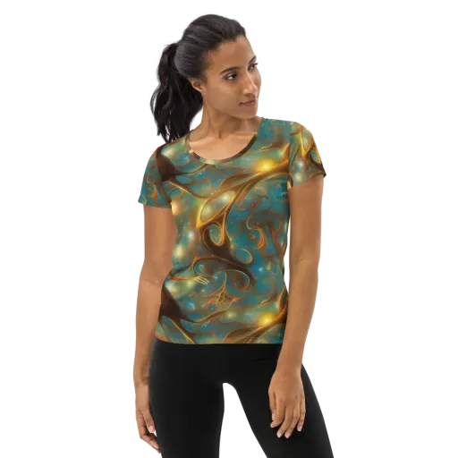 Starry Driftwood on a Women's Athletic T-Shirt