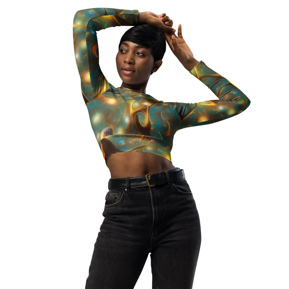 Starry Driftwood on Long Sleeve Crop Top — Front
