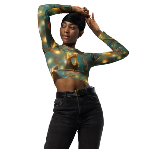 Starry Driftwood on a Long Sleeve Crop Top