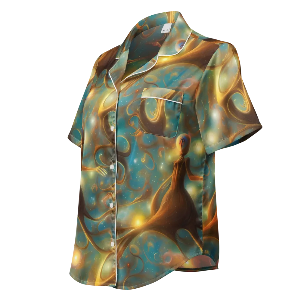 Starry Driftwood on Women's Short Sleeve Pajama Top — Left Front