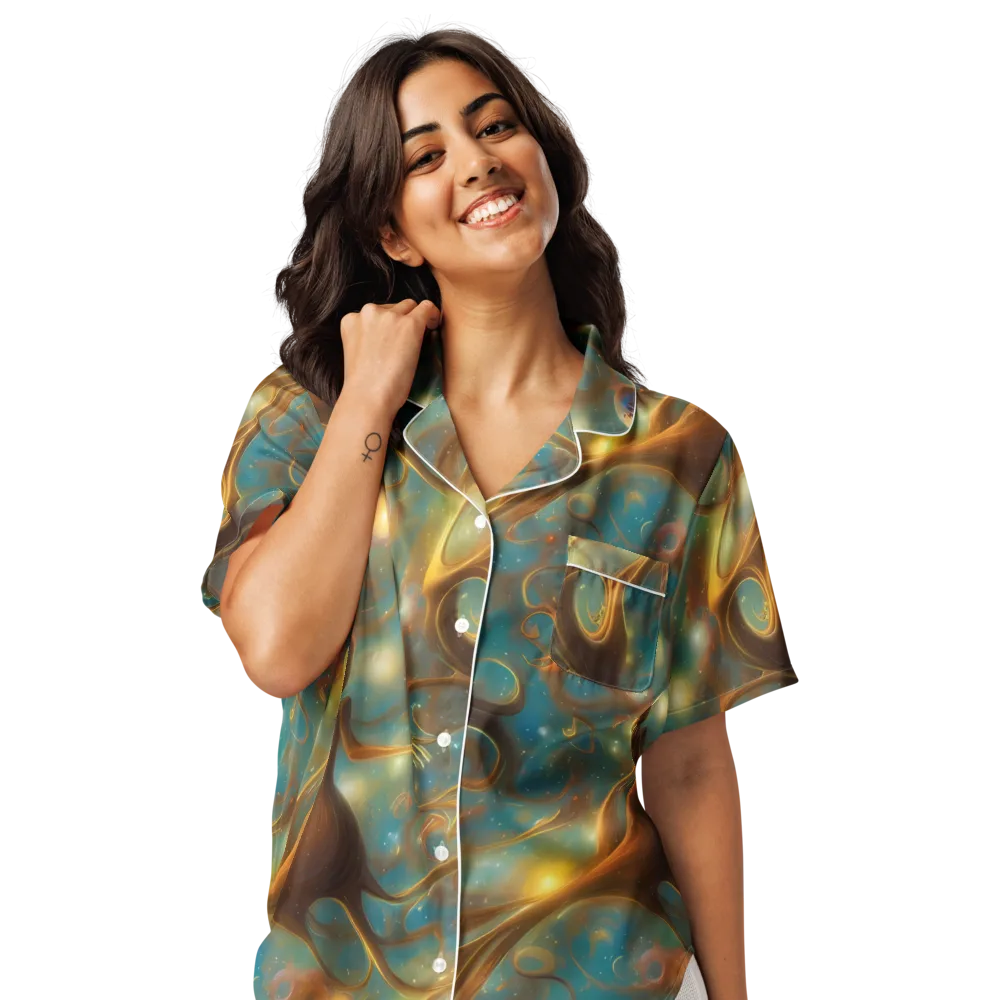Starry Driftwood on Women's Short Sleeve Pajama Top — Front
