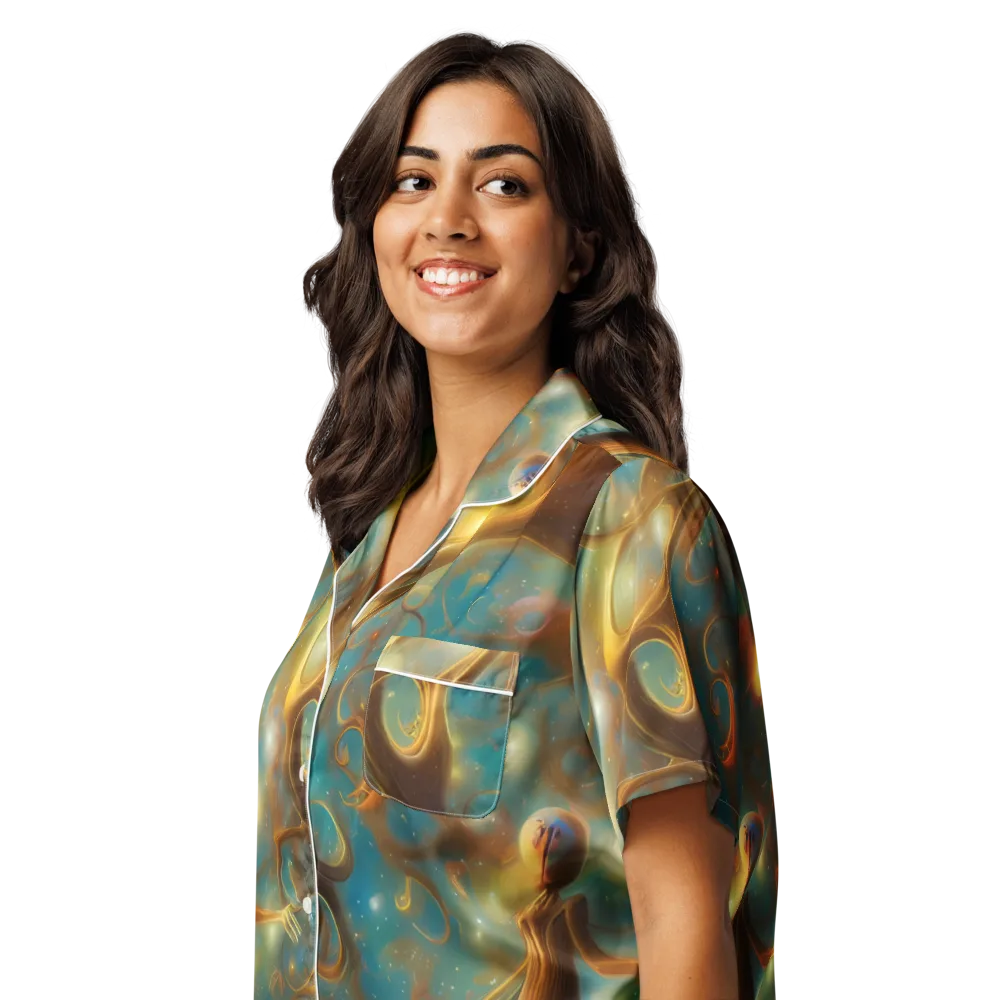 Starry Driftwood on Women's Short Sleeve Pajama Top — Left Front