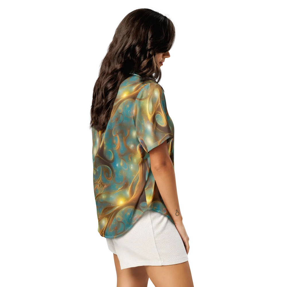 Starry Driftwood on Women's Short Sleeve Pajama Top — Right Back